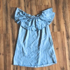 Zara Off the Shoulder Chambray Dress